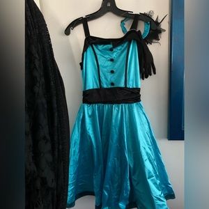Real Blue Knee Length Jazz costume, comes with a little hat and 2 gloves
